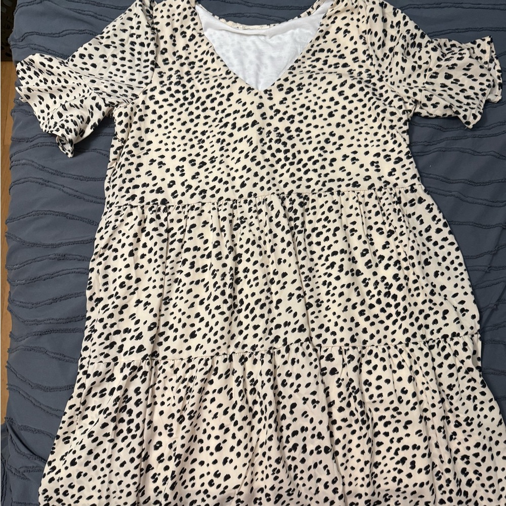 Leopard Print V-Neck Dress